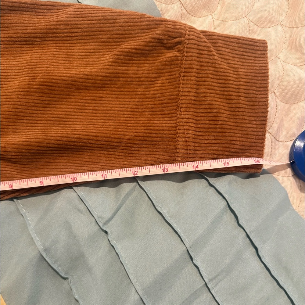 Brown Oversized Corduroy Button-Up Shirt - Picture 5 of 6